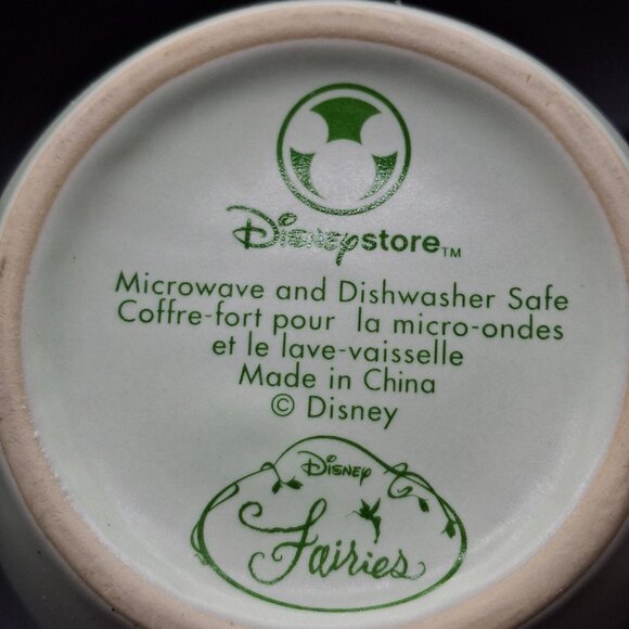 Disney Store Tinker Bell Fairies Ceramic Mug With Purple Flowers Green Interior - Picture 7 of 7